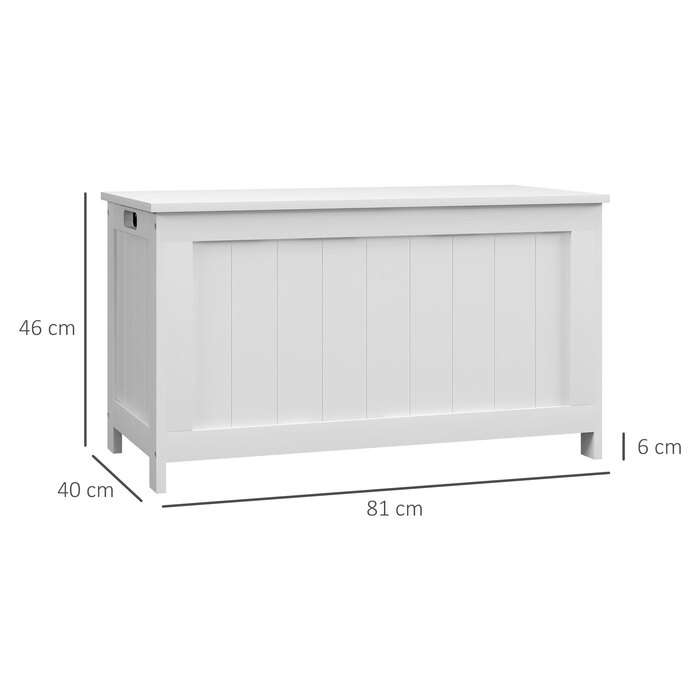 Ящик для зберігання HOMCOM з кришкою та ручкою, 81 x 40 x 46 см, білий контейнер для речей у вітальню та спальню