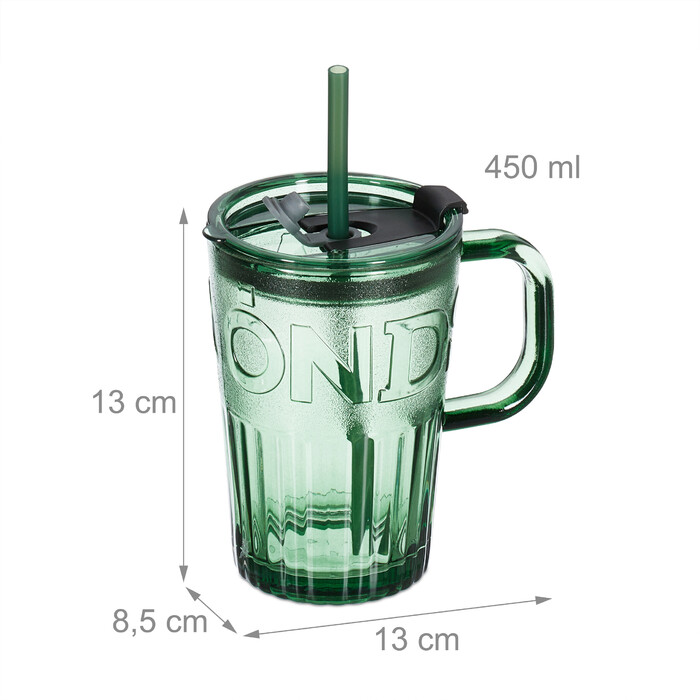 Relaxdays Set of 10 Handle Drinking Glasses