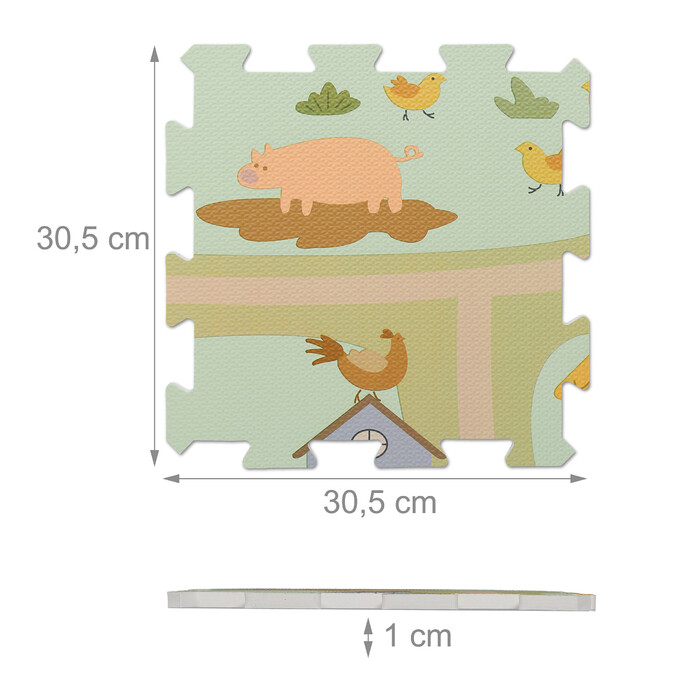 Relaxdays Puzzle Mat Farm