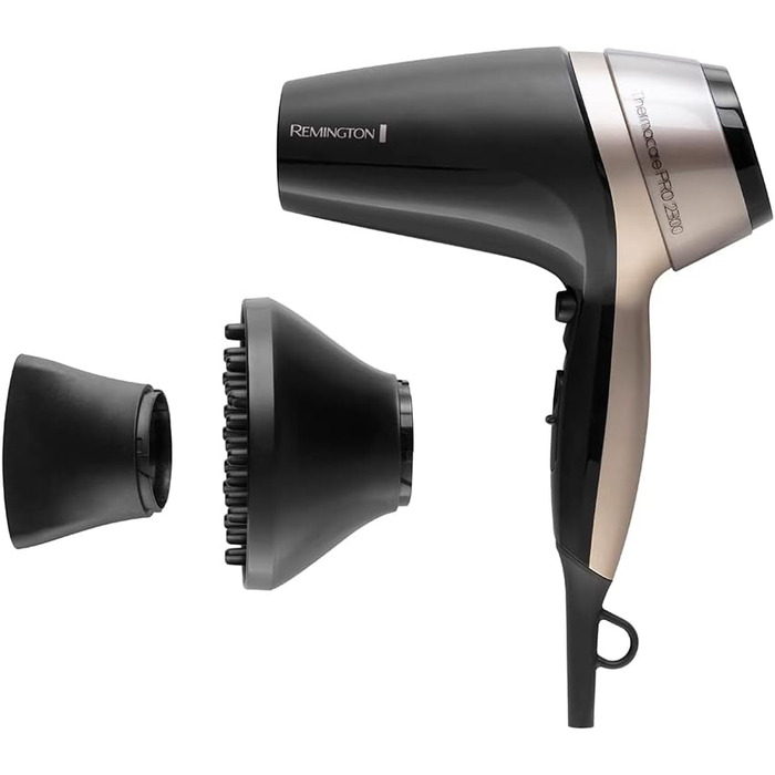 Фен Remington Power Dry D3010 (PRO) з іонізацією: 2000 Вт, компактний, стилінг-насадка, 3 режими нагріву, 2 швидкості, охолоджувальна кнопка, Eco-режим