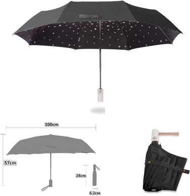 Сонцезахисний складаний парасоль від Voy Lady – Рожевий з квітковим принтом (96 см)