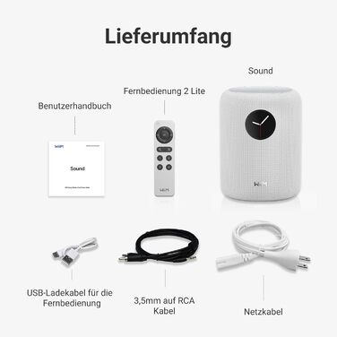 WiiM Sound Smart Speaker: Бездротова колонка Hi-Res 24/192, Wi-Fi 6E, Bluetooth 5.3, AI RoomFit, 100W, білий