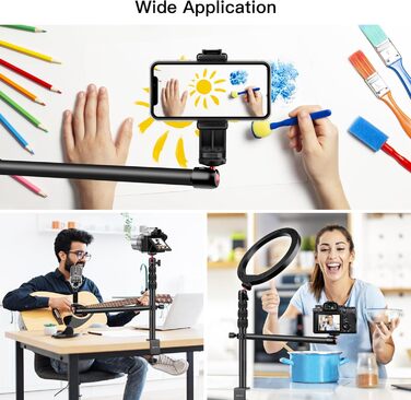 Кріплення для камери Victiv, 37-105 см: гнучкий штатив для DSLR, LED, веб-камери, смартфона (чорний/червоний)