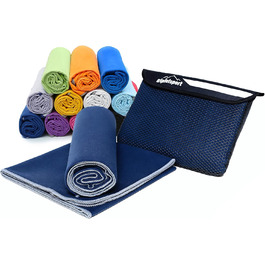 Набір мікрофібрових рушників Gipfelsport для сауни, фітнесу, спорту та пляжу (80x40 см, темно-синій)