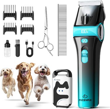 Машинка для стрижки собак Leise з LED-підсвіткою, 2 швидкості, для догляду за обличчям, вухами, лапами, блакитна