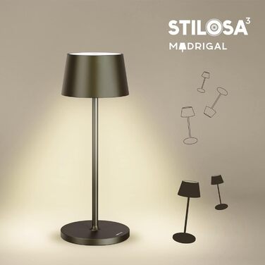 Стильна LED-лампа Stilosa на акумуляторі - бездротова, диммирувана, з сенсорним керуванням, USB-C, для дому та на вулицю (діаметр основи 30 см, колір: тропічне чорне)