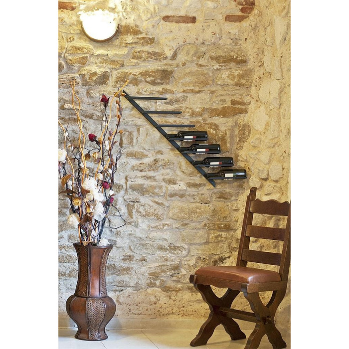 DanDiBo Bottle Holder Wine Rack Diagon 100cm Metal Bottle Stand Wall Shelf Bar (Right-hand version)