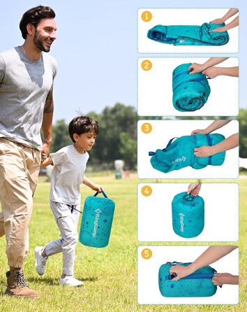 KingCamp Kids Sleeping Bag - Winter Warmth, 3-4 Season Comfort for Camping & Trekking - 170x70cm, 7°C Rating