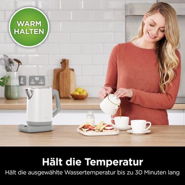 Ninja Perfect Temperature Kettle - 1.7L, LED Display, Rapid Boil & Adjustable Temperature, White