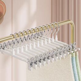 10 шт. металеві вішалки для штанів з кліпсами, 30 см, антиковзаючі, хром, для штанів, шкарпеток, спідниць, міцні, економія місця, чорні (10 шт.)