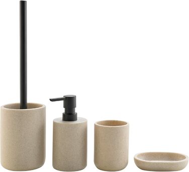 Дозатор для мила Douceur d'intérieur Granite, пісок, полірезин, 7x16 см