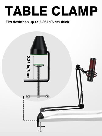 Кріплення для мікрофона FIFINE AM8 - Шарнірний стійкий кронштейн для мікрофона, сумісний з FIFINE Recording XLR/USB мікрофонами, AM8, YOUSHARES, для настільного встановлення