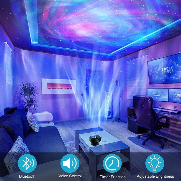 Galaxy Projector with Nebula & Galaxy Effects - LED Star Night Light - Black