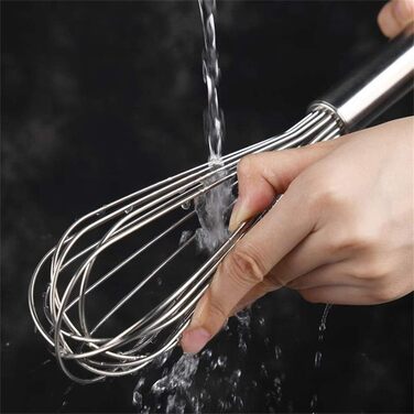 Whisk, Bold, Thick, Stainless Steel, Non-Stick, Used for Whisking Eggs and Cream, Home and Commercial Use (Size: 33×6cm)
