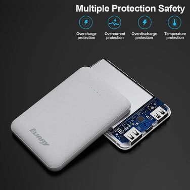 Портативний зарядний акумулятор Power Bank 5000mAh (2 шт.) чорний та білий