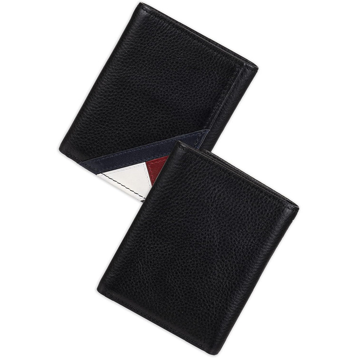 Чоловічий гаманець Tommy Hilfiger чорного кольору з вишитою емблемою та захистом RFID