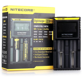 NiteCore D2 EU - Інтелектуальний зарядний пристрій для акумуляторів з LCD дисплеєм (18650, 18350, 26650, AAA, AA, CR123A)