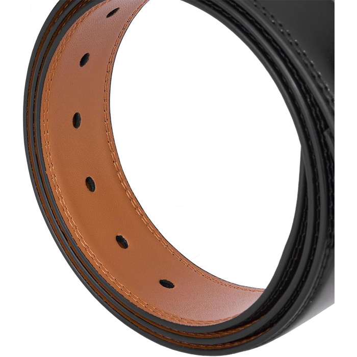 Чоловічий шкіряний ремінь VRLEGEND 35 мм для бізнесу та офіційних заходів, ремінь до костюма, з подарунковою коробкою, чорний, розмір 38W-41W (120 см)