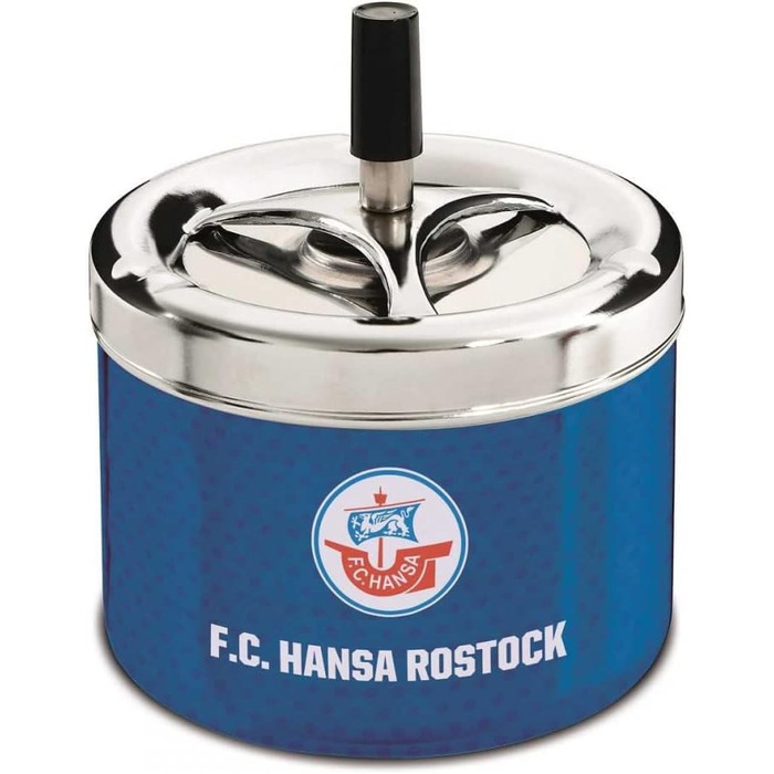 Попільничка з кришкою F.C. Hansa Rostock, вітрозахисна, футбольний сувенір, з закладкою для книги