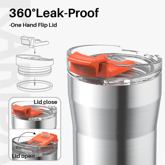 Термокружка SANTECO з нержавіючої сталі, 350 мл, з подвійними стінками, ізольована, 6 годин зберігає тепло, без BPA, з прозорою кришкою, темно-зелена