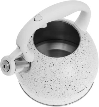 Чайник з нержавіючої сталі Klausberg з свистком, 2 літри, KB-7320 (білий)