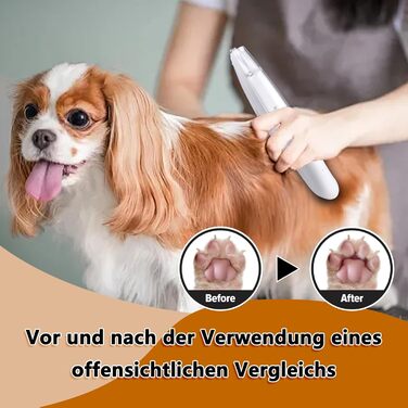 Машинка для стрижки собак зі збирачем шерсті та подвійними лезами, триммер для лап з 2 швидкостями, тиха машинка для лап, очей, вух, обличчя, тіла (біла)