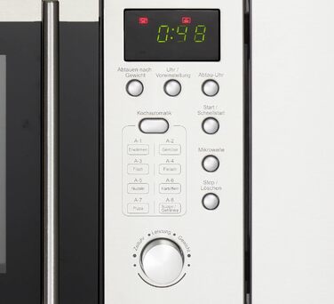 Вбудована мікрохвильова піч PKM MW800-20.8 EB: 20л, 800W, 5 рівнів потужності, 8 програм, нержавіюча сталь, 24.5см обертовий піднос, функція розморожування