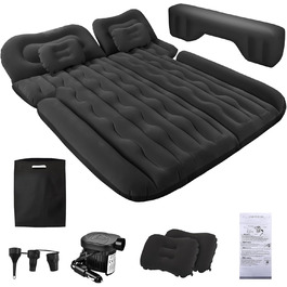 Надувна автомобільна матрац FORMIZON SUV 180x140 см з насосом та 2 подушками для подорожей та кемпінгу, чорний