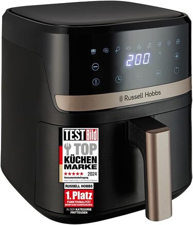 Russell Hobbs Rapid Air Fryer 4.3L - Quiet & Compact Air Fryer with 9 Programs, Touchscreen, Grill, Bake & Fry