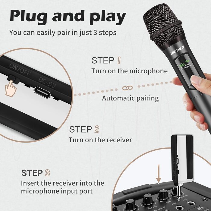 Мікрофон бездротовий K60-2 Grey - комплект з 2 шт. для DJ, співу, промов, вечірок, весіль, сцени