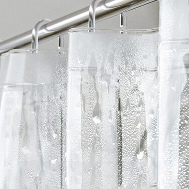 Прозора штора для ванної кімнати Blumen 180x200 см з гачками, антигрибкова, водонепроникна EVA