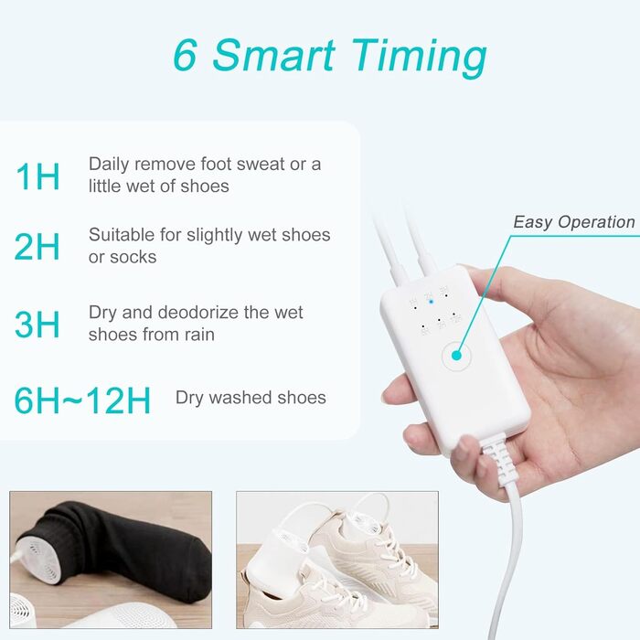 Ozon Shoe Dryer Electric Boot Dryer Shoe Warmer Boot Warmer - Ozone Deodorizer with Timer Function | No Noise | Strong Wire | EU Plug (Pm10(dry with fan))