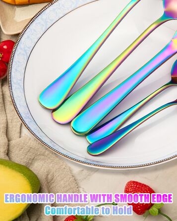 12-Person Flatware Set, 60-Piece Fantasy Color Flatware, High-Gloss Polished and Dishwasher Safe, Elegant Fantasy Color Matte Flatware, with Knife, Fork, and Spoon, for Home, Party, Restaurant