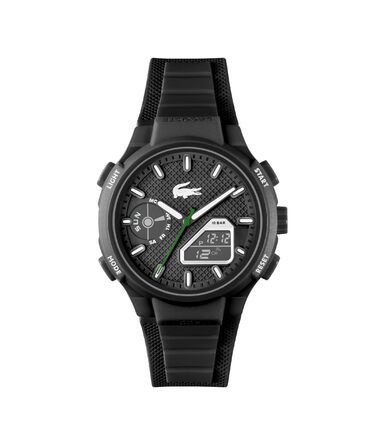 Чоловічий годинник Lacoste LC33 аналогово-цифровий кварцовий з силіконовим браслетом - унісекс, чорний