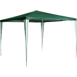 Nexos GM36000 PE-Pavilion Party Tent for Garden, Terrace, Market, Camping, Festival as a Shelter and Waterproof Cover, 3 x 3 m, White (Green)