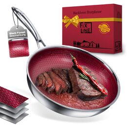 Сковорода FIXLINE BLACK FOREST 28 см RED Edition – антипригарна, без PTFE, для всіх плит (індукція), духовки до 230°C