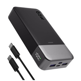 Power Bank JUOVI 65W 20000mAh з двома USB-C та двома USB-A, для ноутбука, телефону, iPad, MacBook, Steam Deck (Чорний)