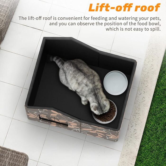 Кіт-будинок для вулиці, зимостійкий, знімні подушки, захист від холоду для котів, легко збирається, зелений (коричневий), 33 x 38 x 43 см