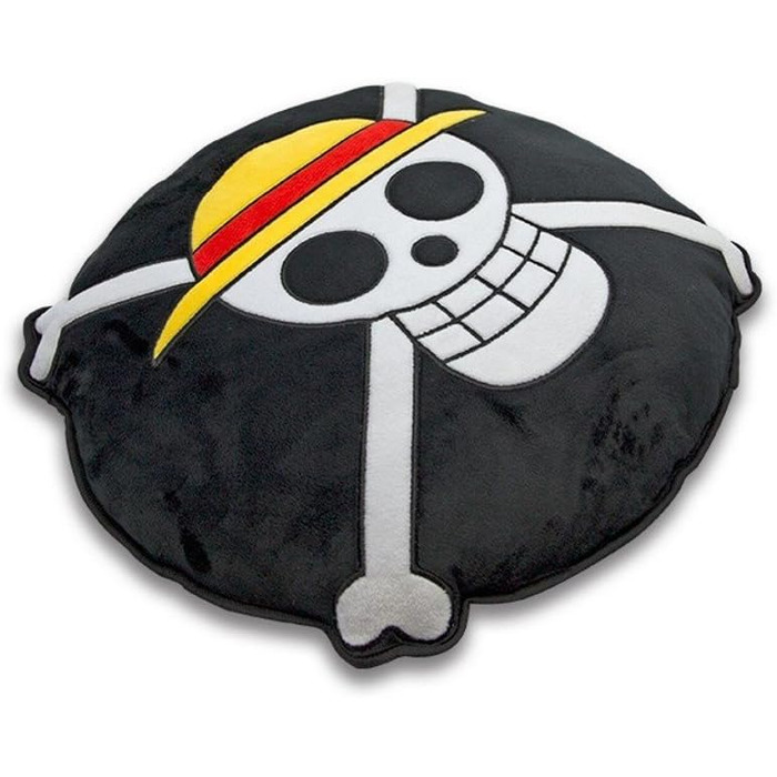 Декоративна подушка One Piece з логотипом черепа та Луффі, 35 см