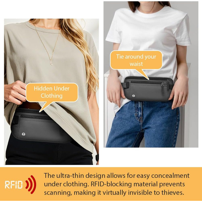 Чоловіча/Жіноча поясна сумка DiULi, чорна/темно-сіра, для подорожей, спорту та активного відпочинку