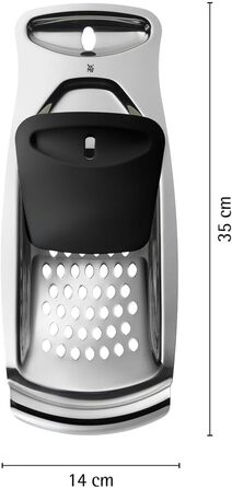WMF Spätzle-Profi 35x14 см - Терка для шпецле з нержавіючої сталі Cromargan, з скребком для тіста та гачком для подачі, підходить для миття в посудомийній машині