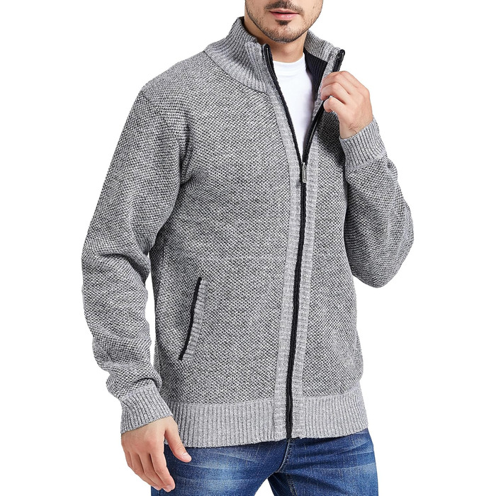 Чоловіча кардиган-кофта з флісу GLESTORE, сірий світлий, для стильного образу