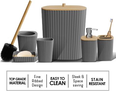 Набір аксесуарів для ванної кімнати Clara Clark Bad-Set Hunter Green (6 предметів)