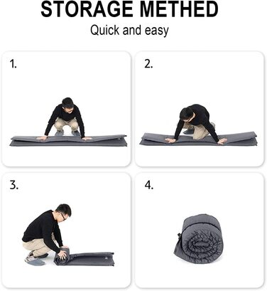 Кемпінговий килимок Naturehike надувний, 6 см, сірий - для кемпінгу, подорожей та піших прогулянок