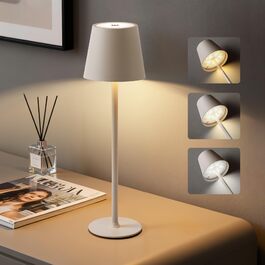 Настільна лампа бездротова акумуляторна Metalux Beige: світлодіодна, диммована, сенсорна, водонепроникна для дому та кемпінгу