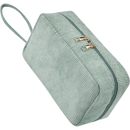 Жіноча косметичка-органайзер з корду, туристична, для подорожей, зелена