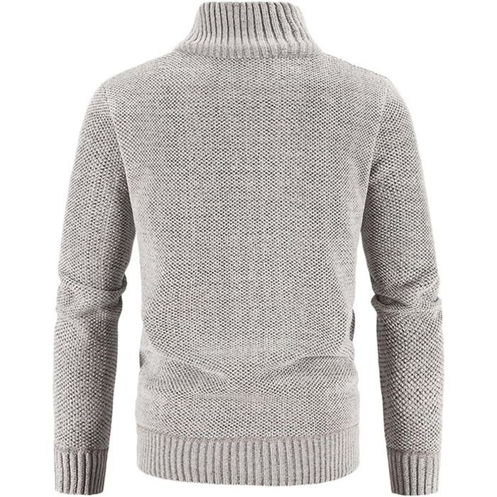 Чоловіча флісова куртка-кардиган на блискавці, теплый вязаний жакет для активного відпочинку та повсякденного носіння, сірий колір