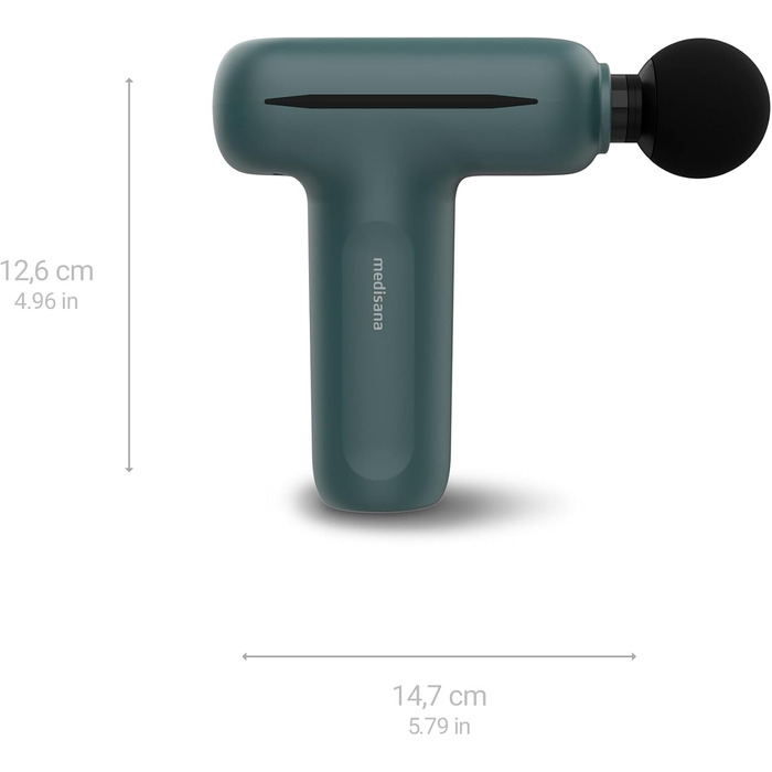 Масажер Medisana MG 200 Mini: 4 насадки, 5 рівнів інтенсивності, Smart-режим, довга робота від акумулятора, кейс
