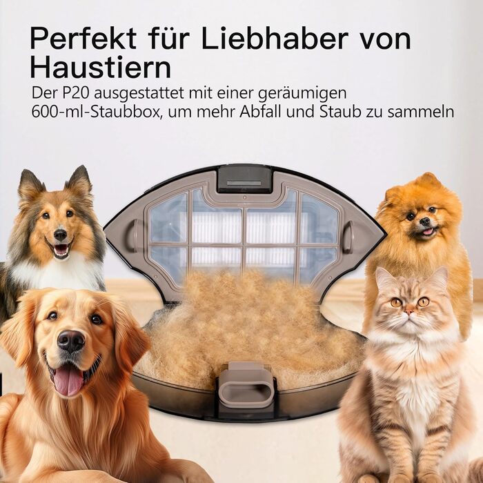 Робот-пилосос AIRROBO P20: потужний, самостійно заряджається, з Wi-Fi, для килимів, твердих поверхонь та шерсті тварин