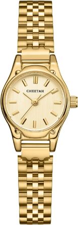 Жіночий золотий годинник CHEETAH з круглим циферблатом та сталевим браслетом, водонепроникний